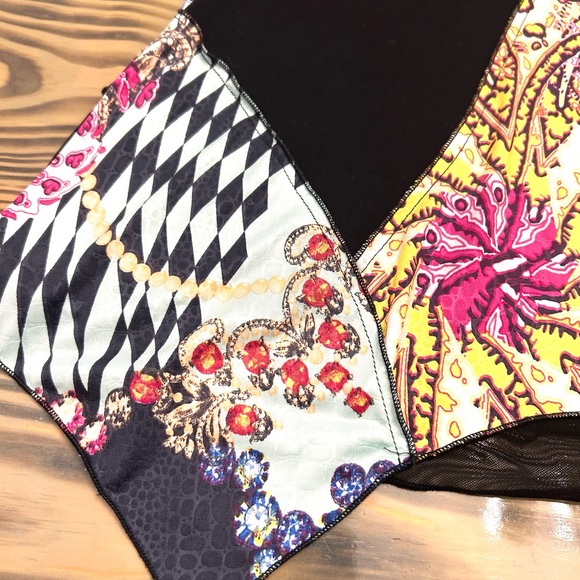 From the Heart woman’s Black Artsy lagenlook mesh colorful tunic blouse M - Picture 13 of 14